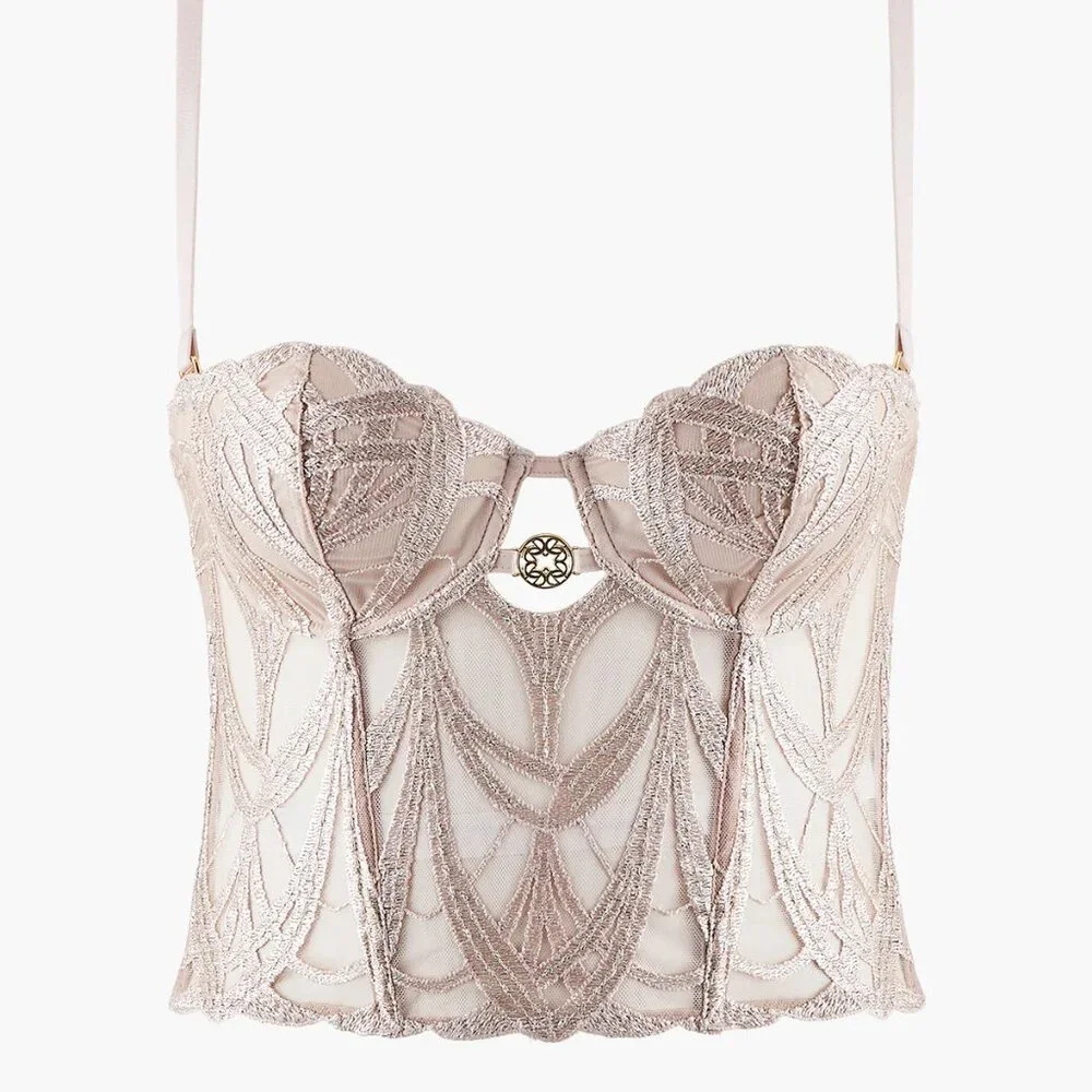 AUBADE Elie Saab x Aubade My Desire Lace Bustier in Cream Size 30E/30DD NWT - Picture 2 of 15